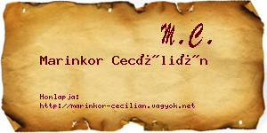 Marinkor Cecílián névjegykártya